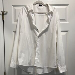 Classic White Men's Casual Button-Down Shirt